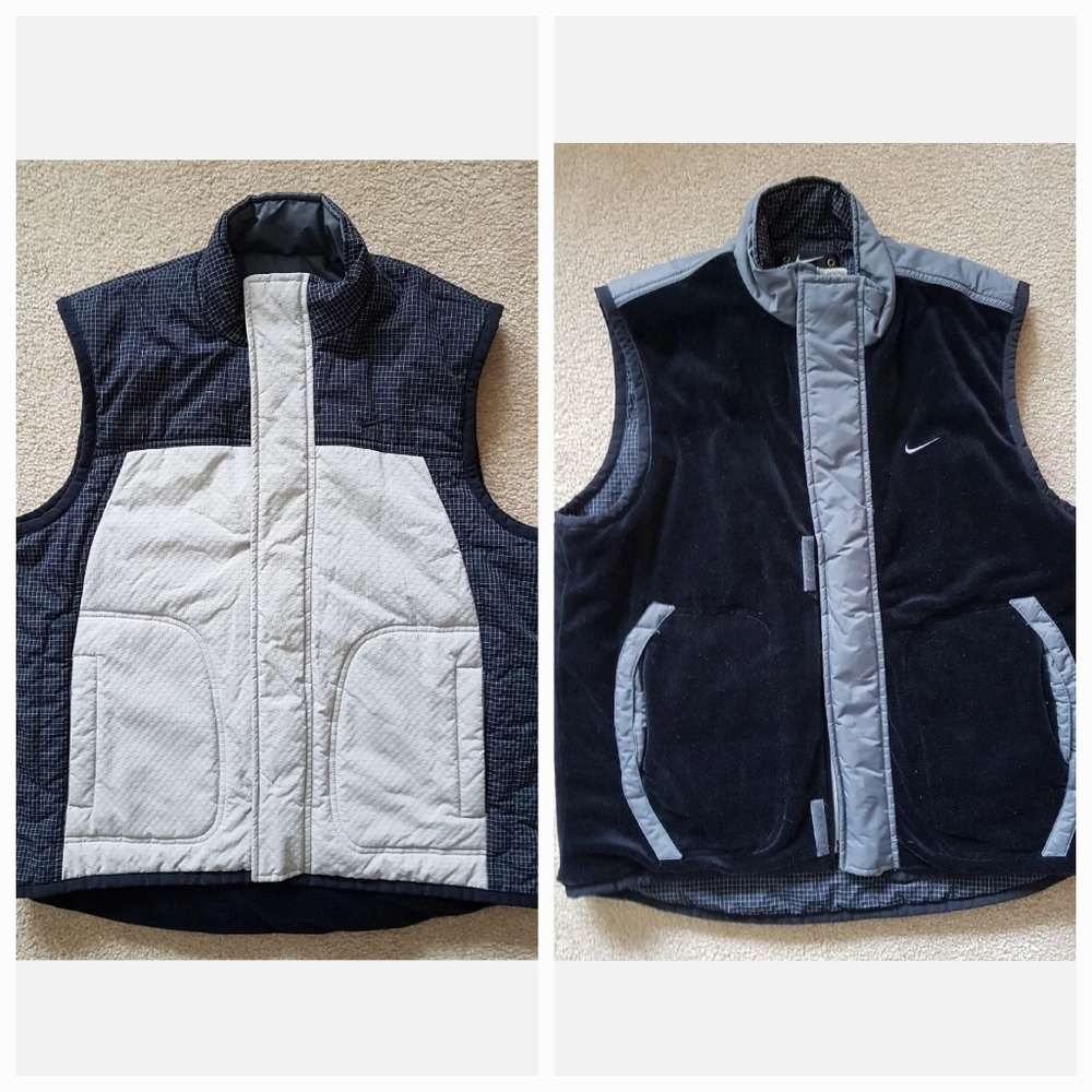 NIKE Padded RARE REVERSIBLE Vest Sleeveless Winter Snow Jacket Women Sz L